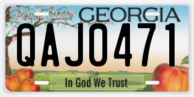 GA license plate QAJ0471