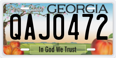 GA license plate QAJ0472