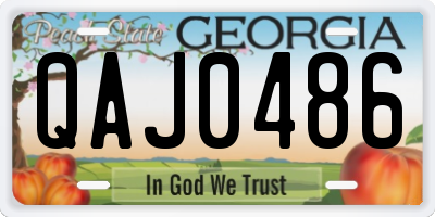 GA license plate QAJ0486