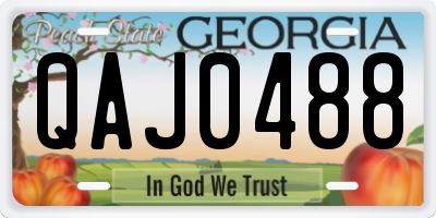 GA license plate QAJ0488