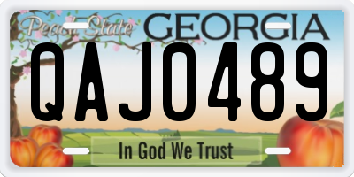GA license plate QAJ0489