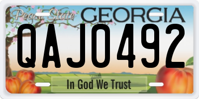 GA license plate QAJ0492
