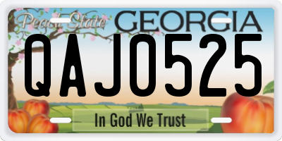 GA license plate QAJ0525