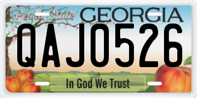 GA license plate QAJ0526