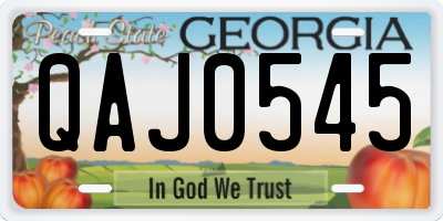 GA license plate QAJ0545