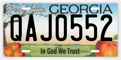 GA license plate QAJ0552