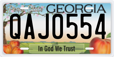 GA license plate QAJ0554