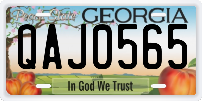 GA license plate QAJ0565