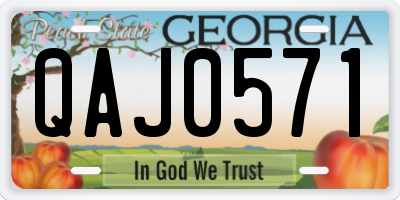 GA license plate QAJ0571