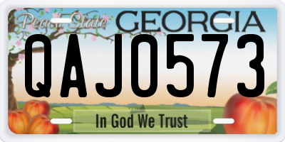 GA license plate QAJ0573