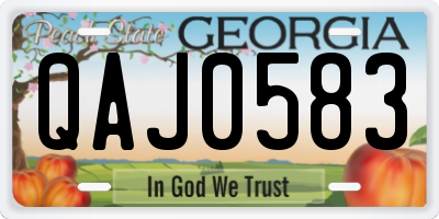 GA license plate QAJ0583