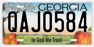 GA license plate QAJ0584