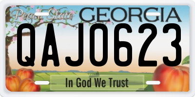 GA license plate QAJ0623