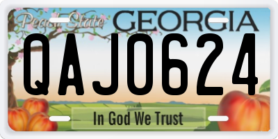 GA license plate QAJ0624