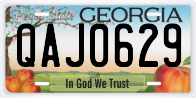 GA license plate QAJ0629