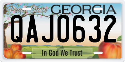 GA license plate QAJ0632