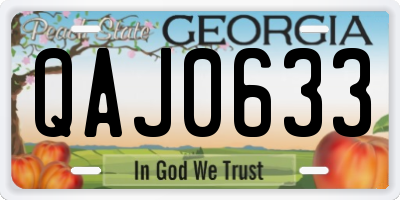 GA license plate QAJ0633