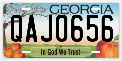 GA license plate QAJ0656