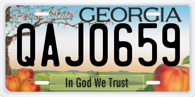GA license plate QAJ0659