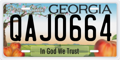 GA license plate QAJ0664
