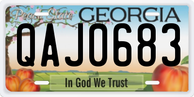 GA license plate QAJ0683