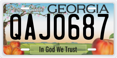 GA license plate QAJ0687