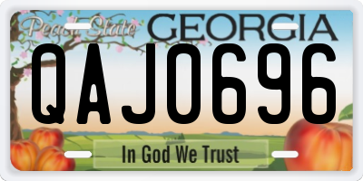 GA license plate QAJ0696