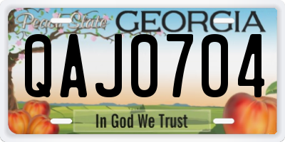 GA license plate QAJ0704