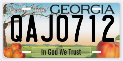 GA license plate QAJ0712
