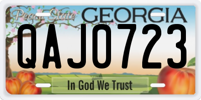 GA license plate QAJ0723
