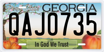 GA license plate QAJ0735