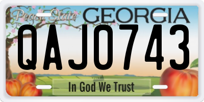 GA license plate QAJ0743