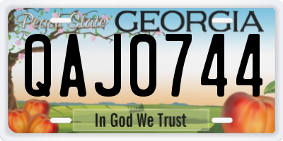 GA license plate QAJ0744