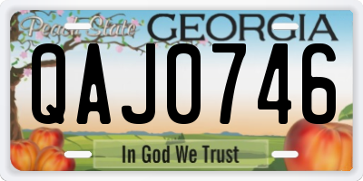 GA license plate QAJ0746