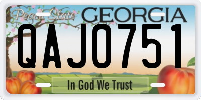 GA license plate QAJ0751
