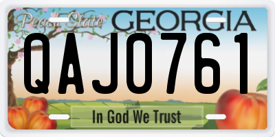 GA license plate QAJ0761