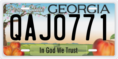 GA license plate QAJ0771