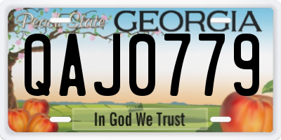 GA license plate QAJ0779