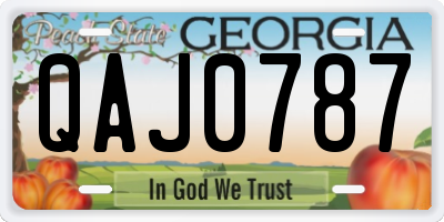 GA license plate QAJ0787