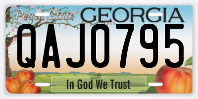 GA license plate QAJ0795