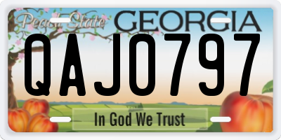 GA license plate QAJ0797