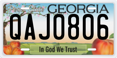 GA license plate QAJ0806
