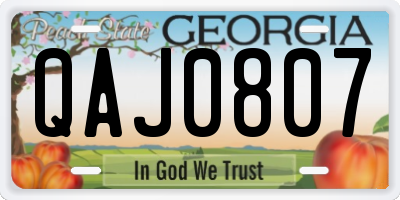 GA license plate QAJ0807