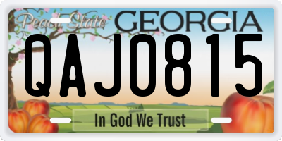 GA license plate QAJ0815