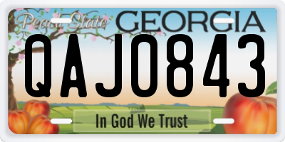 GA license plate QAJ0843