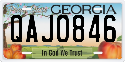 GA license plate QAJ0846