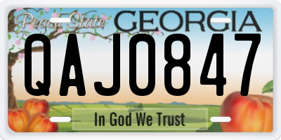 GA license plate QAJ0847