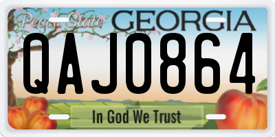 GA license plate QAJ0864