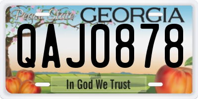 GA license plate QAJ0878