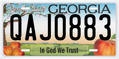 GA license plate QAJ0883